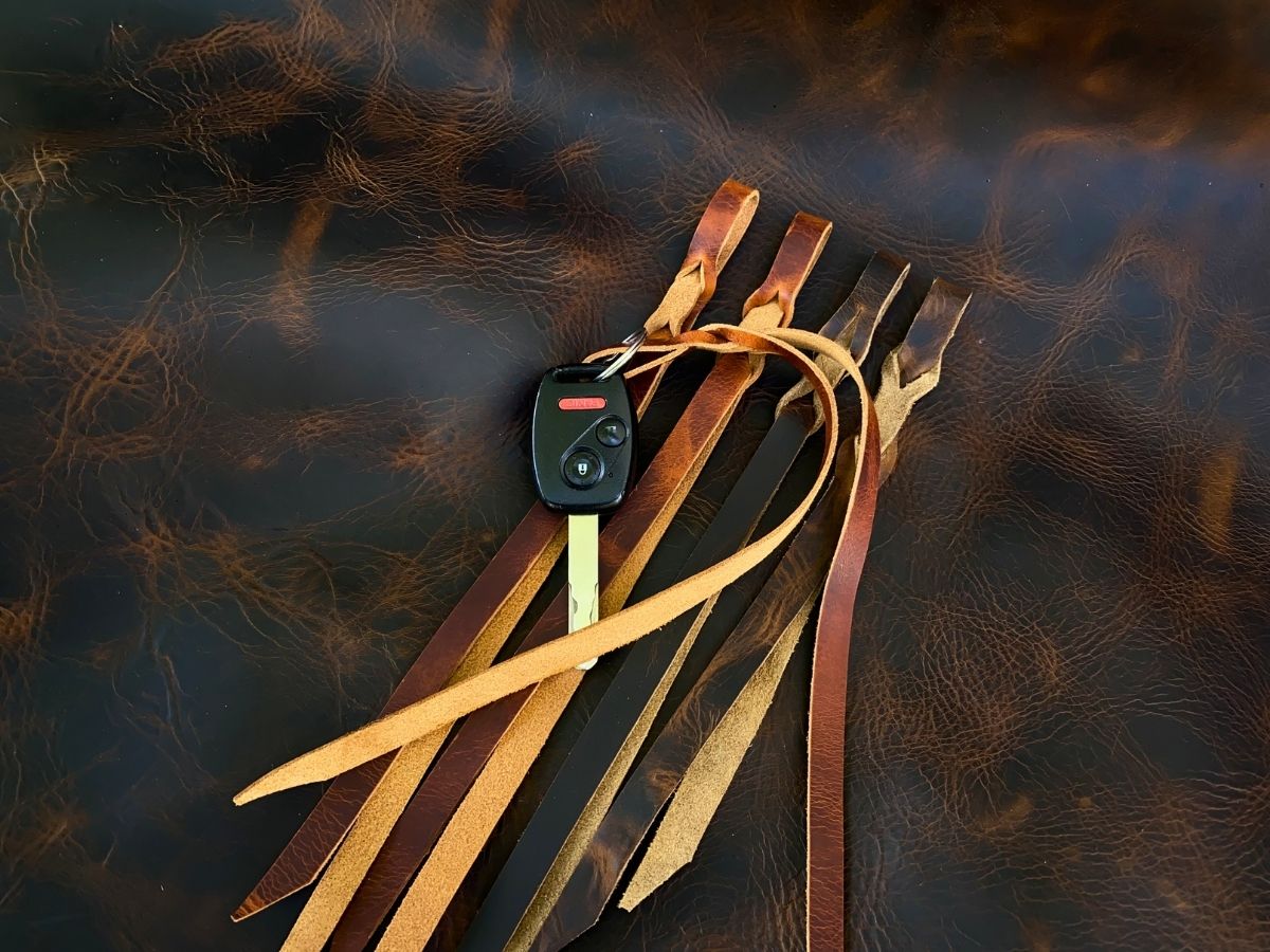 Waxed Leather Keychain