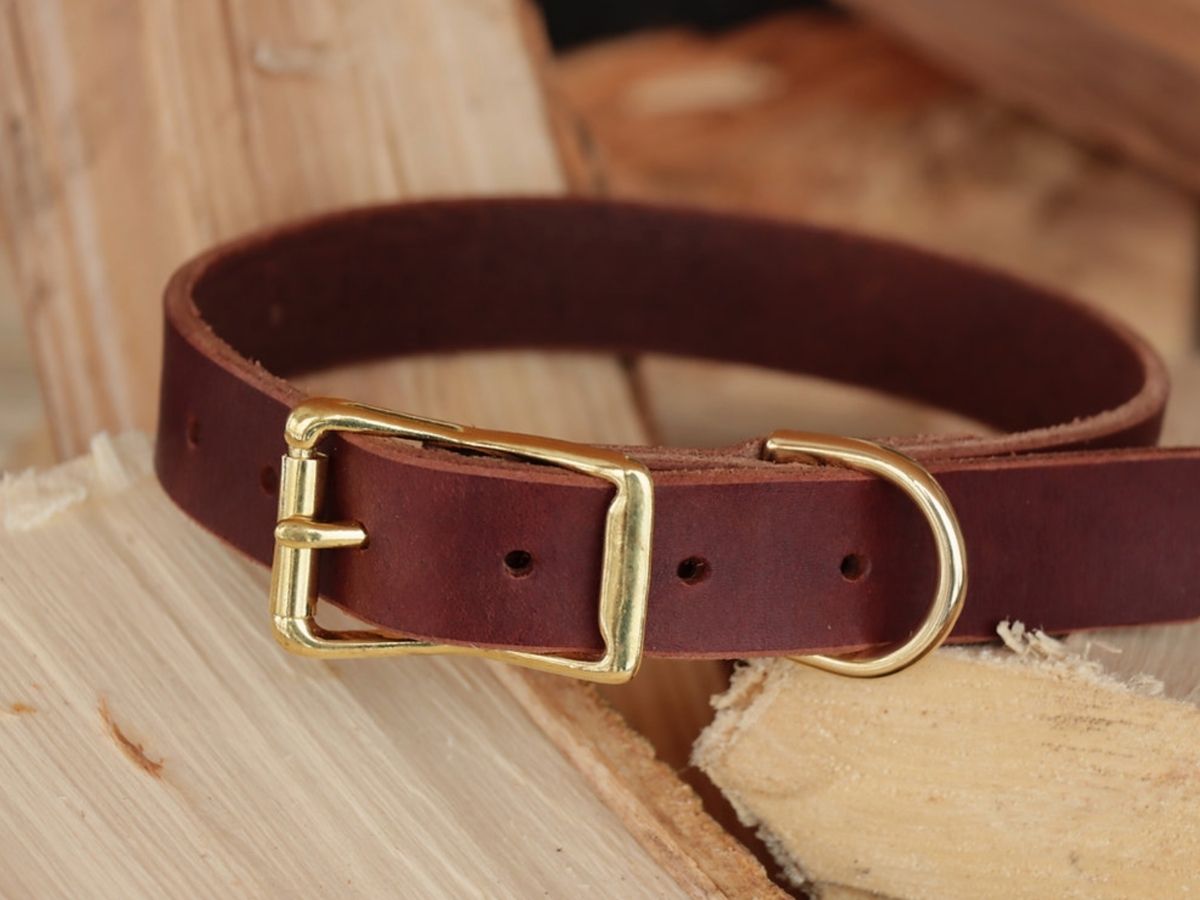 Solid Full Grain Leather Dog Collar