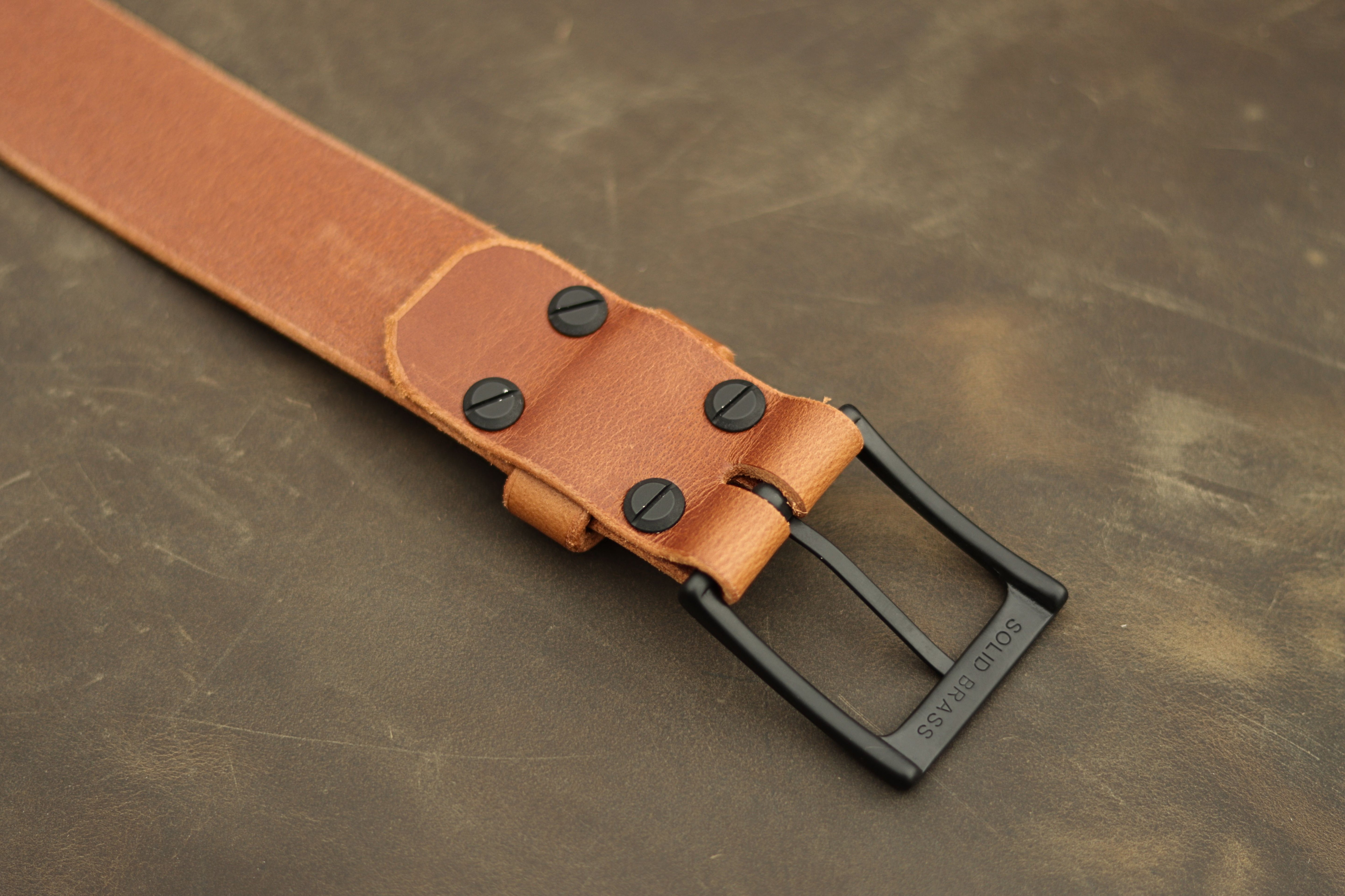 Men's Canadian handmade leather dress belt