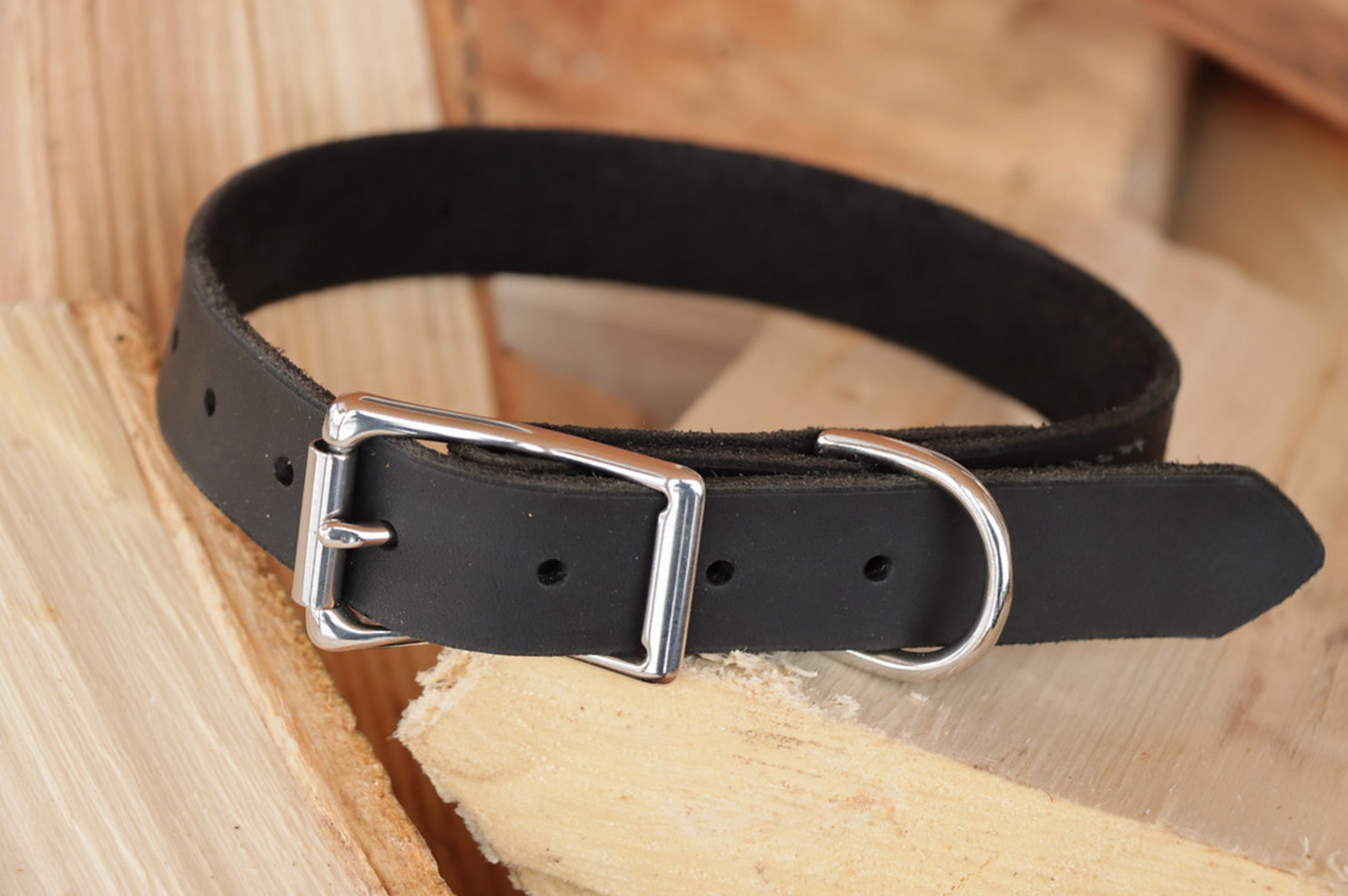 Solid Full Grain Leather Dog Collar