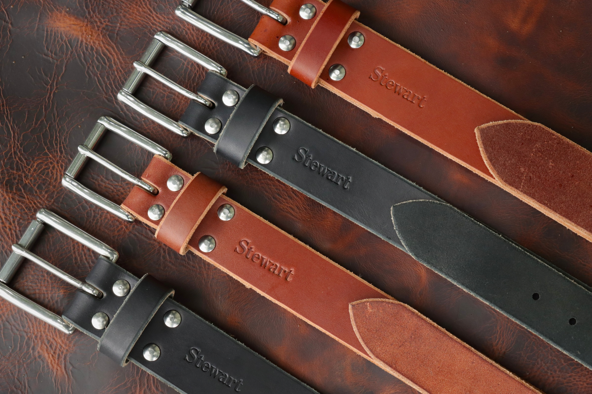 1½ inch black heavy-duty leather work belts for men