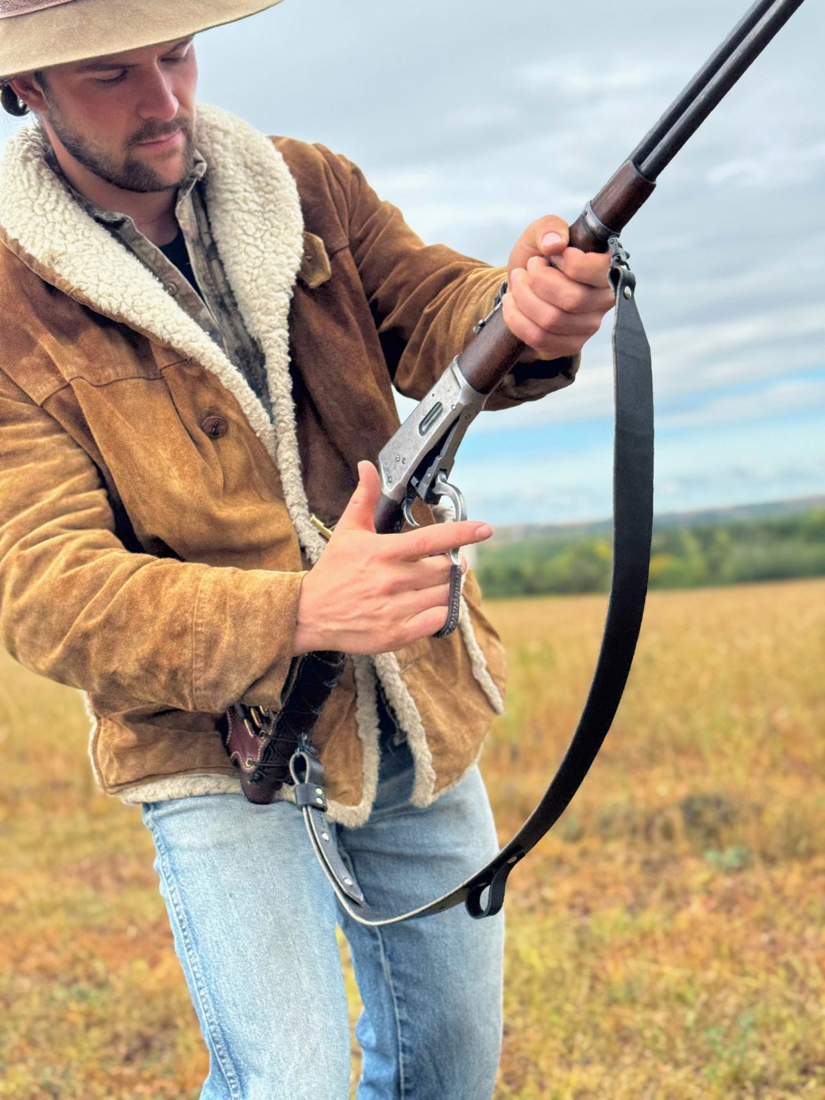 English Bridle Rifle Sling - Black