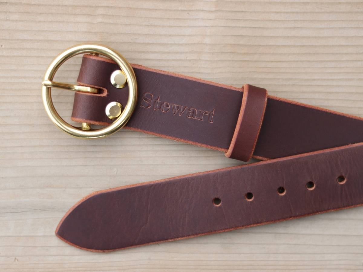 Her Belt Espresso full grain leather strap - Ladies leather belt - solid brass buckle detail