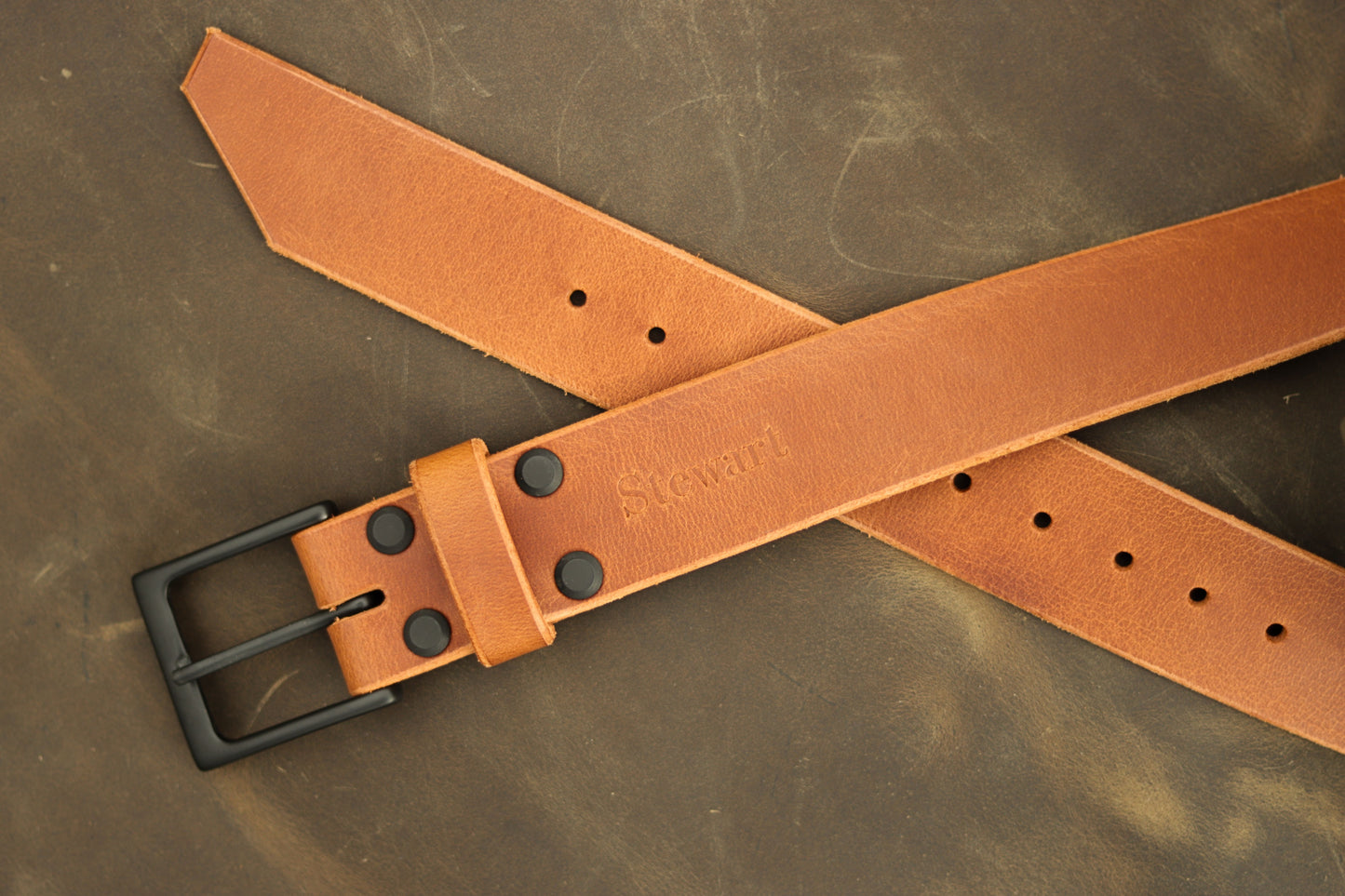 Men's Canadian handmade leather dress belt