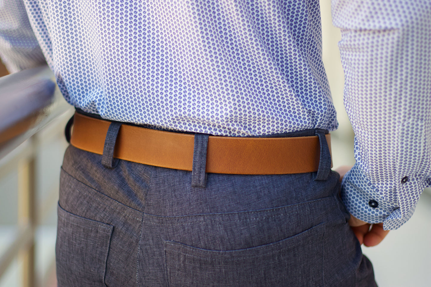 Men's Canadian handmade leather dress belt