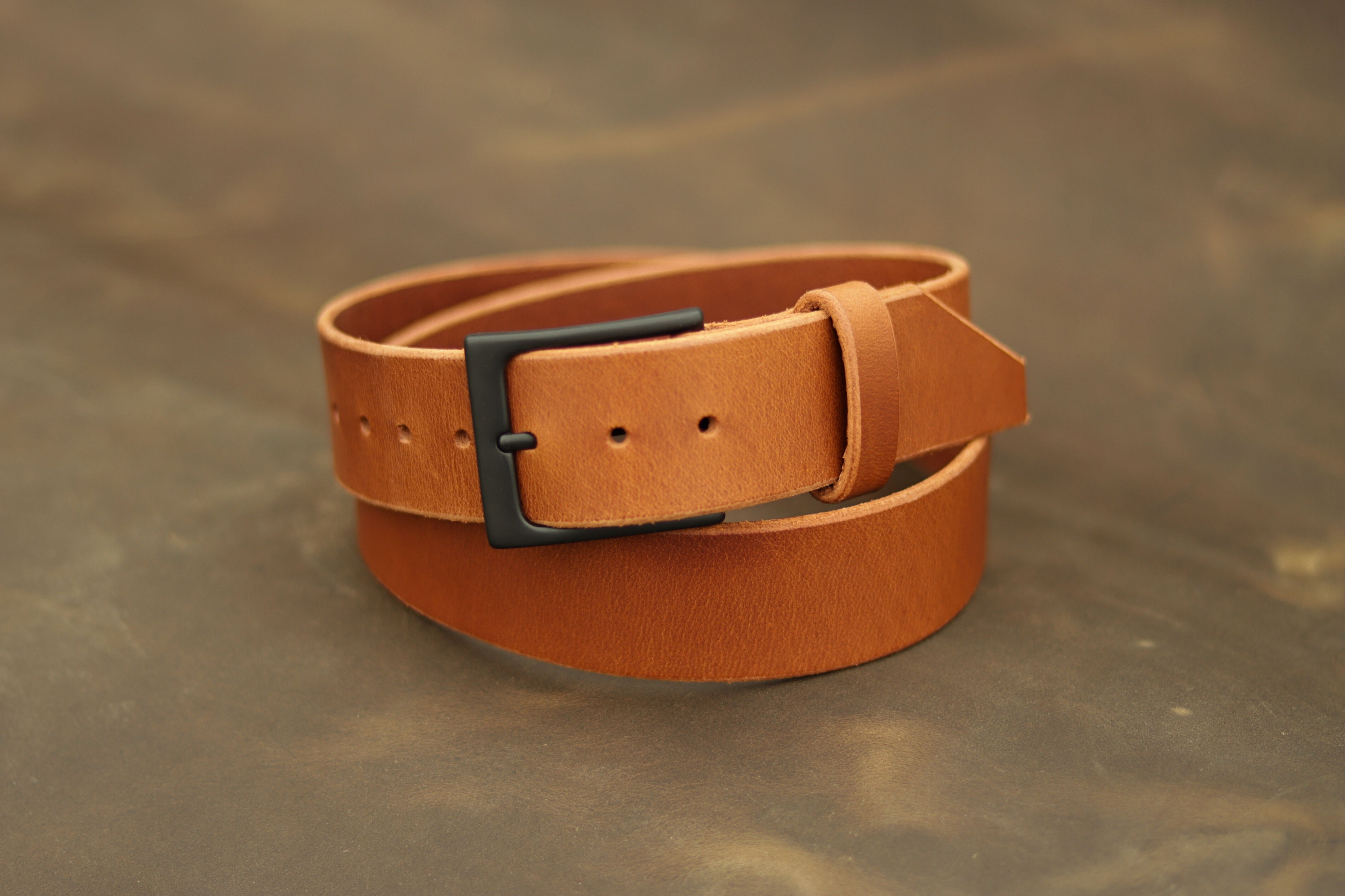 Men's Canadian handmade leather dress belt