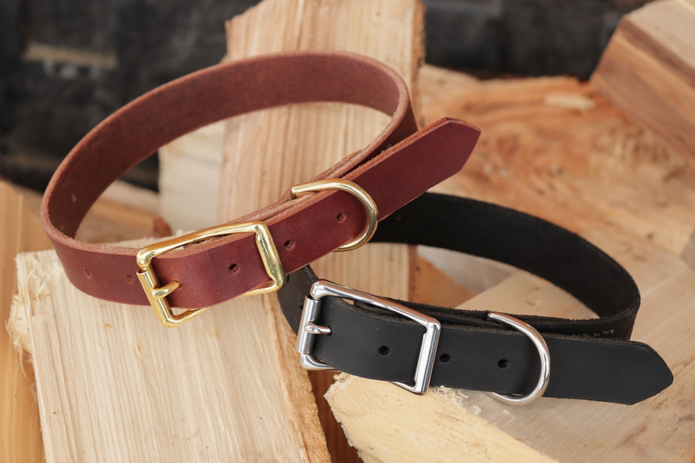 Solid Full Grain Leather Dog Collar