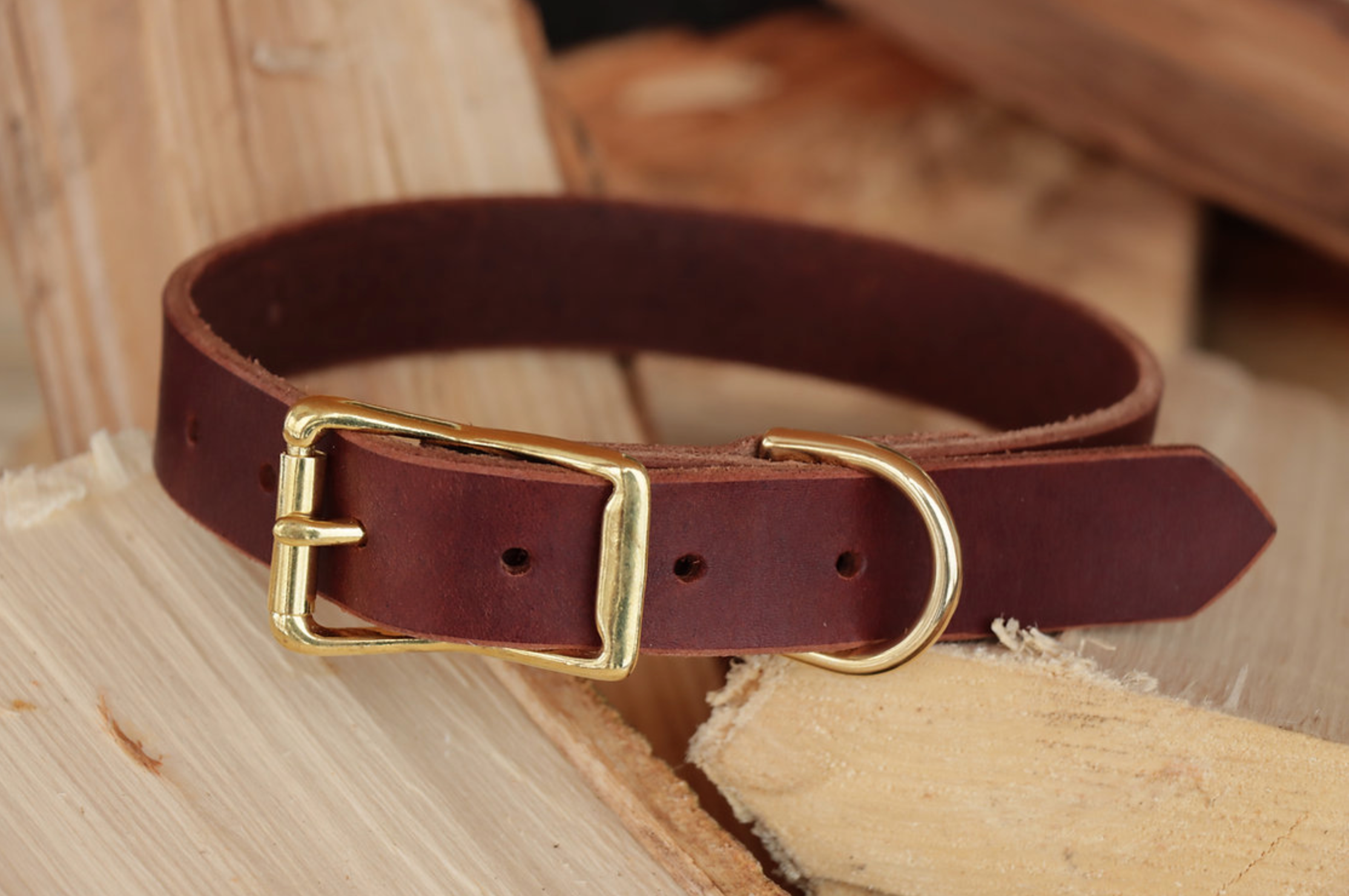 Solid Full Grain Leather Dog Collar