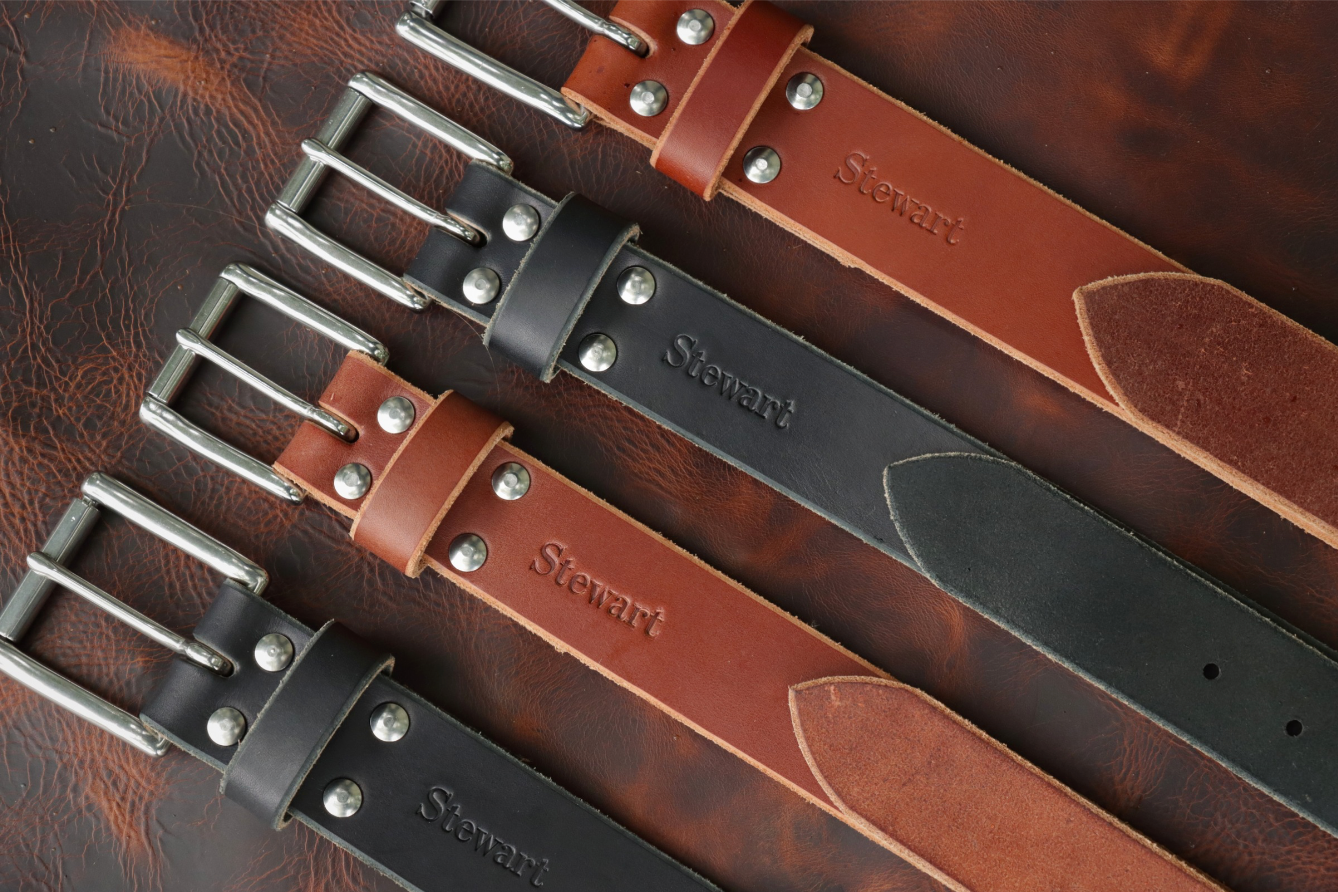 Heavy-duty leather work belt – The Man Belt, handcrafted for blue-collar men 